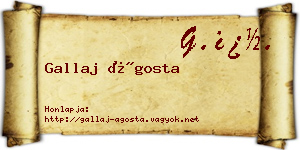 Gallaj Ágosta névjegykártya